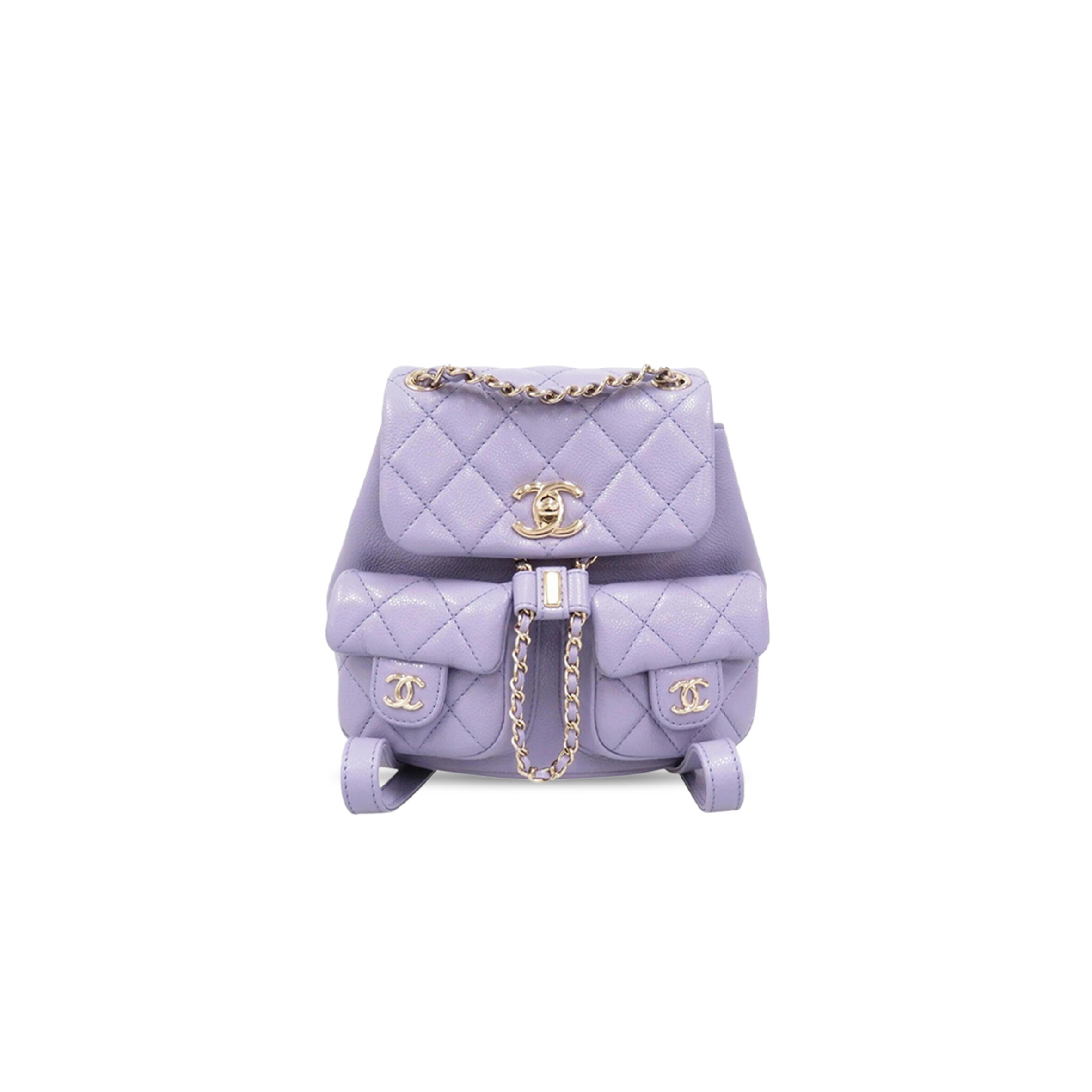 CHANEL MASTER PURPLE BACKPACK MATELASSE CAVIAR LEATHER AS3787 (17.5*16.5*10cm)